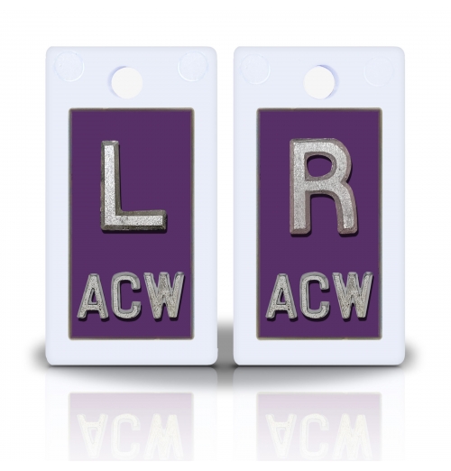 1 5/8" Height Plastic Backing Lead X-Ray Markers, Solid Violet Color